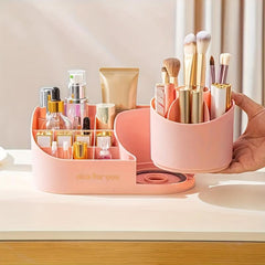 Rotating Makeup Box Cosmetic Storage Brush Holder Skincare Products Rack