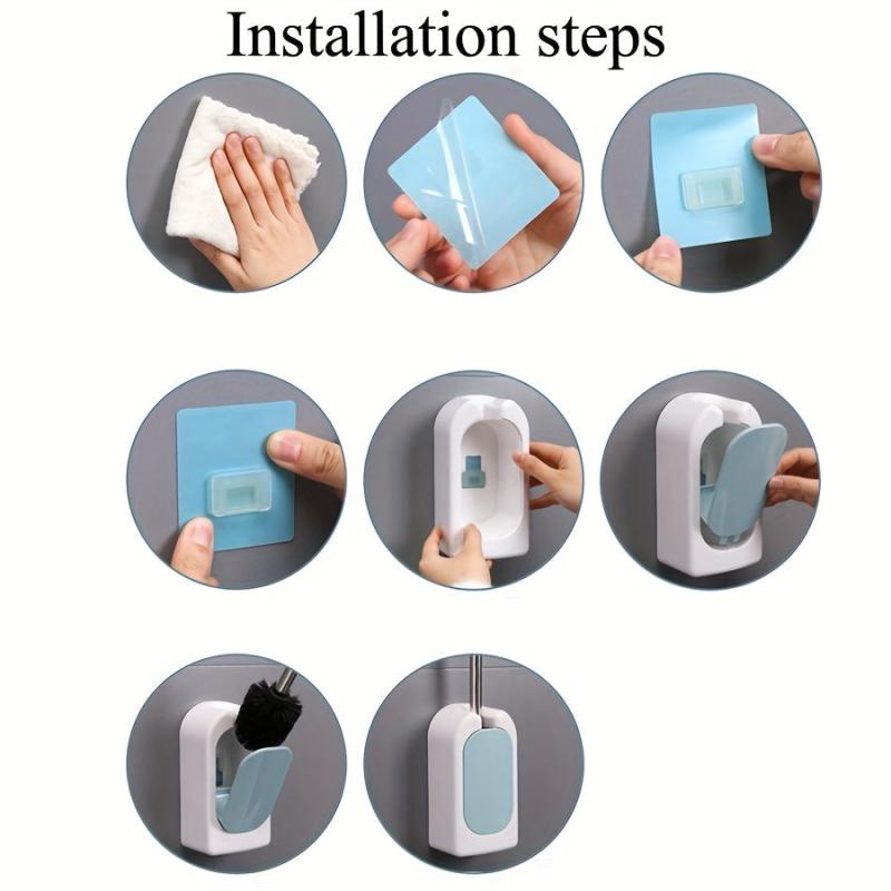 Wall Mounted Toilet Brush and Holder Set for Easy Bathroom Cleaning