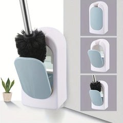 Wall Mounted Toilet Brush and Holder Set for Easy Bathroom Cleaning