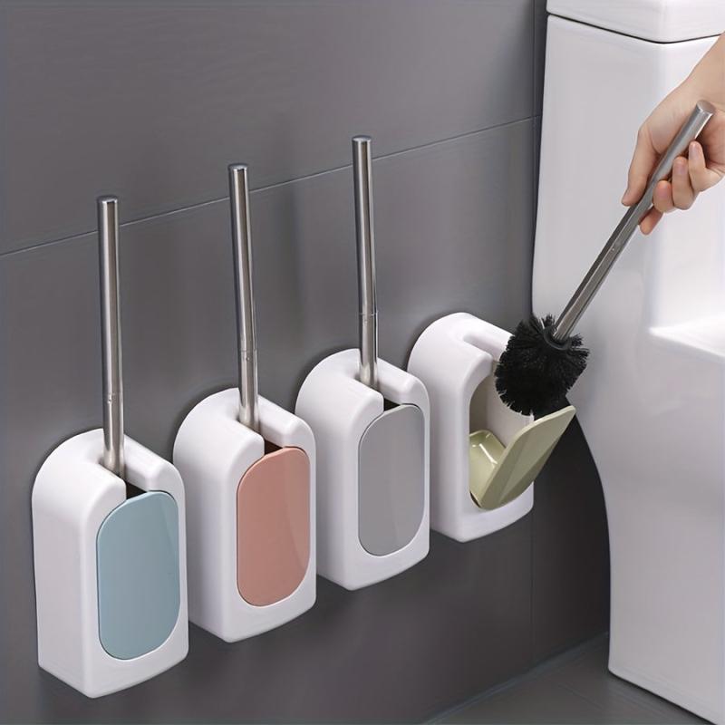 Wall Mounted Toilet Brush and Holder Set for Easy Bathroom Cleaning