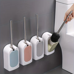 Wall Mounted Toilet Brush and Holder Set for Easy Bathroom Cleaning