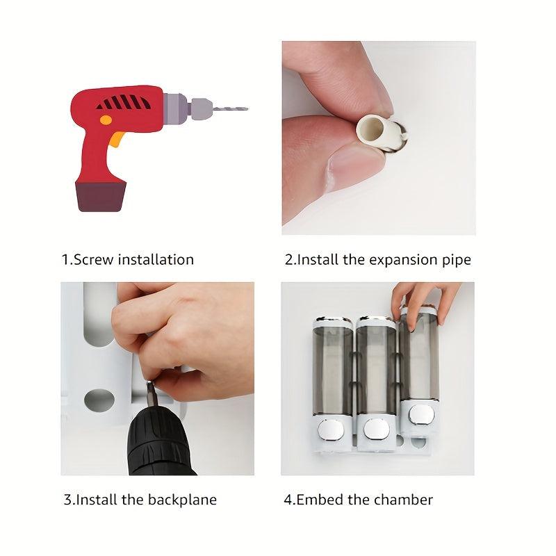 Wall-mounted Soap Dispenser 300ml Manual Press Hand Sanitizer for Bathroom Hotel