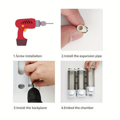 Wall-mounted Soap Dispenser 300ml Manual Press Hand Sanitizer for Bathroom Hotel
