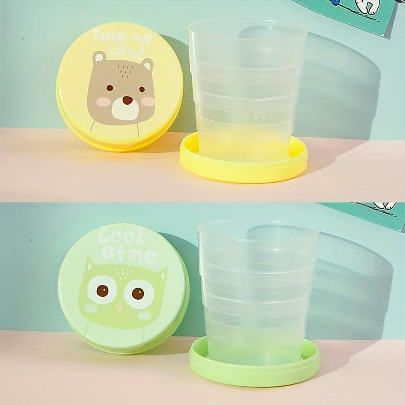 Portable Collapsible Water Cup With Cartoon Lid