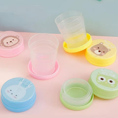 Portable Collapsible Water Cup With Cartoon Lid