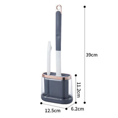 Silicone Toilet Brush 2 in 1 with Long Handle - Transparent Base