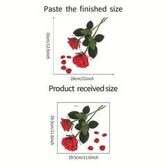 Rose Flower Toilet Sticker Removable Vinyl Waterproof Bathroom Decoration