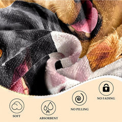 Quick Drying Beach Towel with Smiling Pet Dogs 59x29