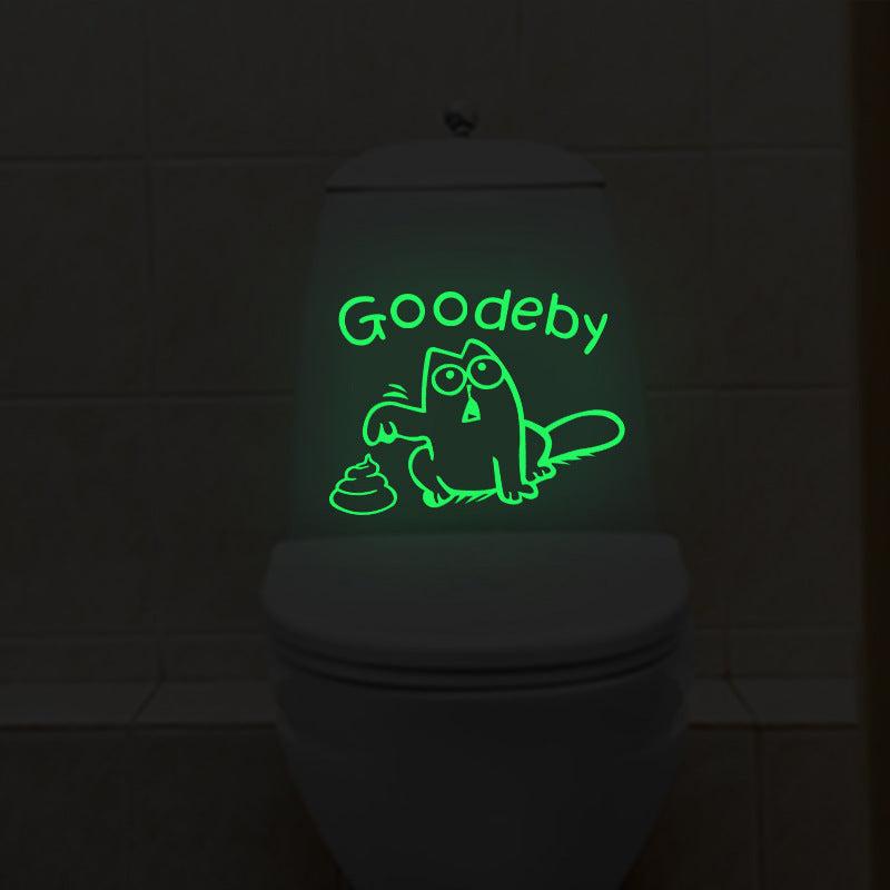 Luminous Toilet Lid Decal Self Adhesive Sticker for Bathroom Decor