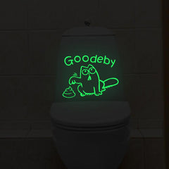 Luminous Toilet Lid Decal Self Adhesive Sticker for Bathroom Decor
