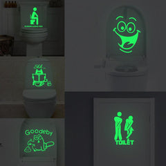 Luminous Toilet Lid Decal Self Adhesive Sticker for Bathroom Decor