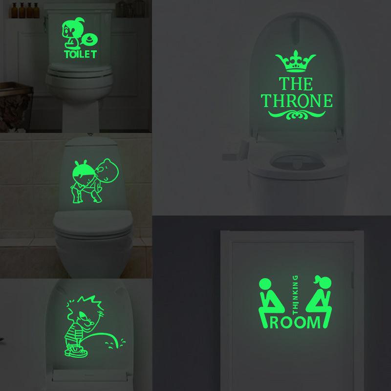 Luminous Toilet Lid Decal Self Adhesive Sticker for Bathroom Decor