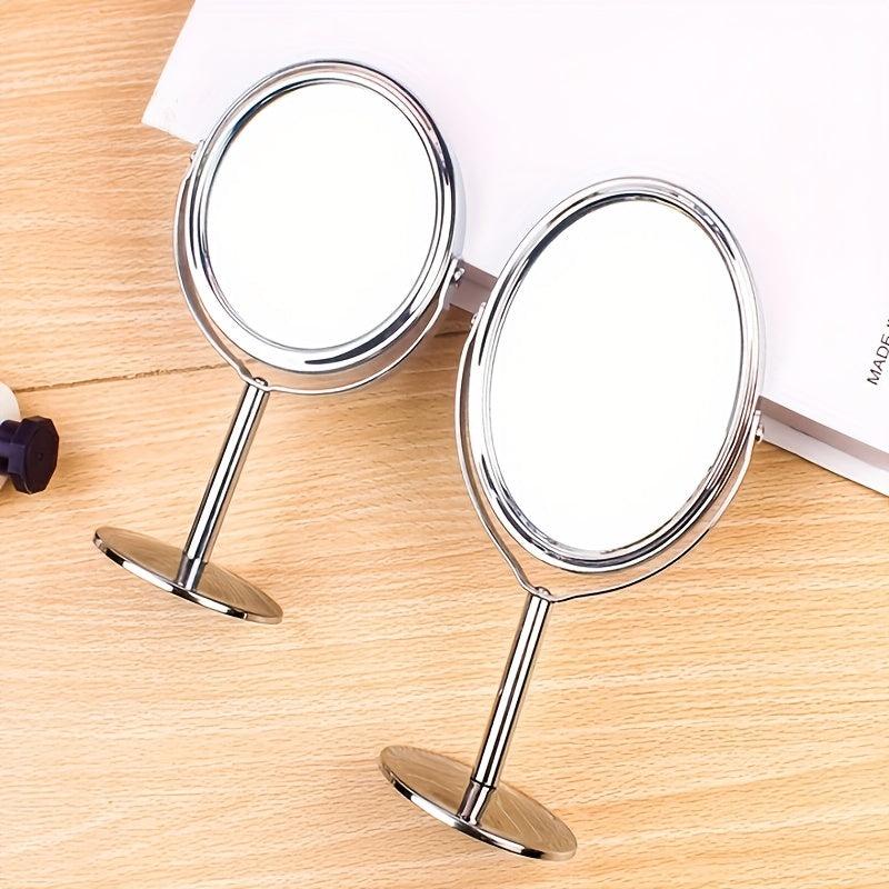 Metal Round Double-sided Vanity Mirror Rotatable 1 2 Magnifying Glass