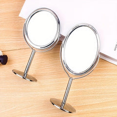 Metal Round Double-sided Vanity Mirror Rotatable 1 2 Magnifying Glass