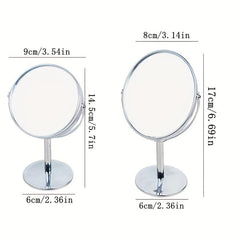 Metal Round Double-sided Vanity Mirror Rotatable 1 2 Magnifying Glass