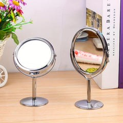 Metal Round Double-sided Vanity Mirror Rotatable 1 2 Magnifying Glass