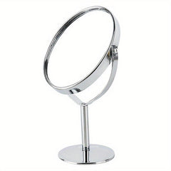 Metal Round Double-sided Vanity Mirror Rotatable 1 2 Magnifying Glass
