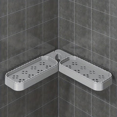 Corner Bathroom Storage Rack Plastic Bathroom Tray Foldable