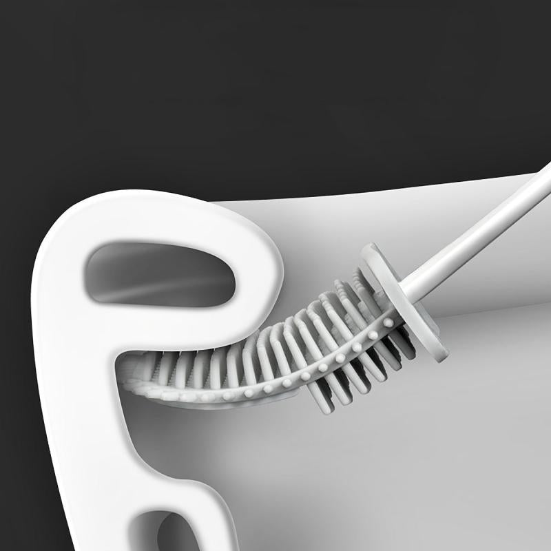 Silicone Toilet Brush with Long Handle and Holder Box