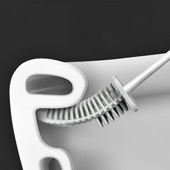 Silicone Toilet Brush with Long Handle and Holder Box