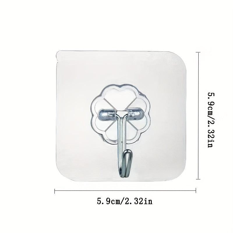 10pcs Seamless Adhesive Hook Bathroom Wall Hanging
