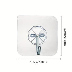 10pcs Seamless Adhesive Hook Bathroom Wall Hanging
