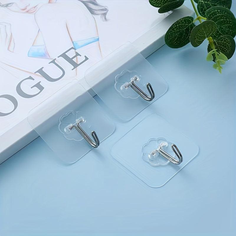 10pcs Seamless Adhesive Hook Bathroom Wall Hanging