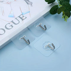 10pcs Seamless Adhesive Hook Bathroom Wall Hanging