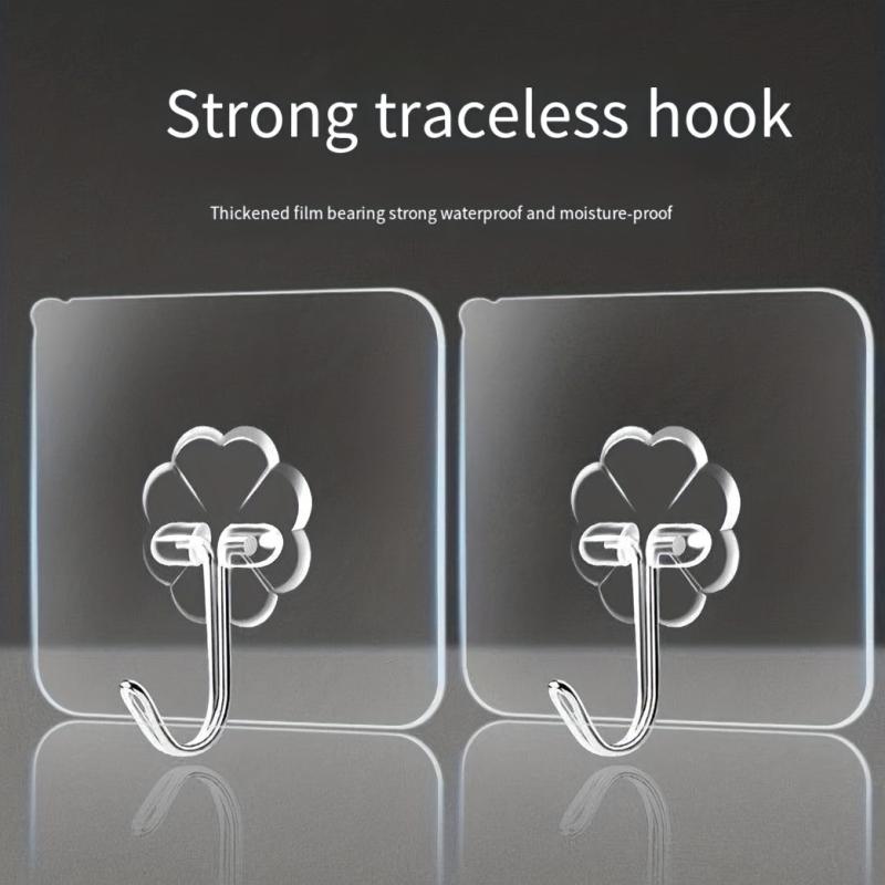 10pcs Seamless Adhesive Hook Bathroom Wall Hanging