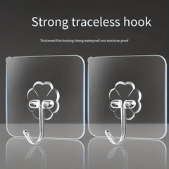 10pcs Seamless Adhesive Hook Bathroom Wall Hanging