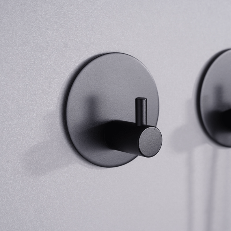 5pcs Stainless Steel Wall Adhesive Hooks Round Robe Towel Hook