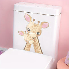 Funny Giraffe Toilet Decal Self Adhesive Waterproof Cover Sticker