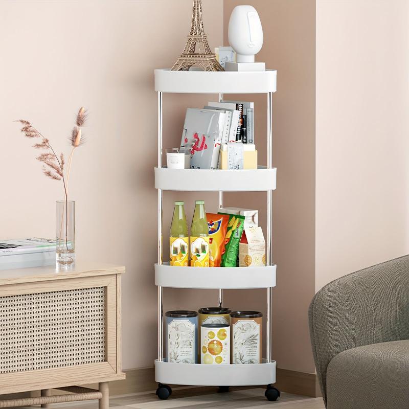 4-layer Ladder Rack Bathroom Storage with Wheels