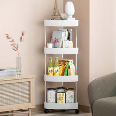 4-layer Ladder Rack Bathroom Storage with Wheels