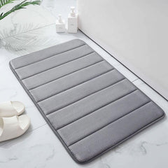 Soft Memory Foam Bath Mat with Rubber Back Grey