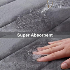Soft Memory Foam Bath Mat with Rubber Back Grey