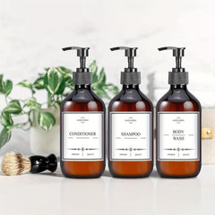 3pcs Plastic Shampoo Dispenser Bottles Set Countertop Lotion Bottle With Pump