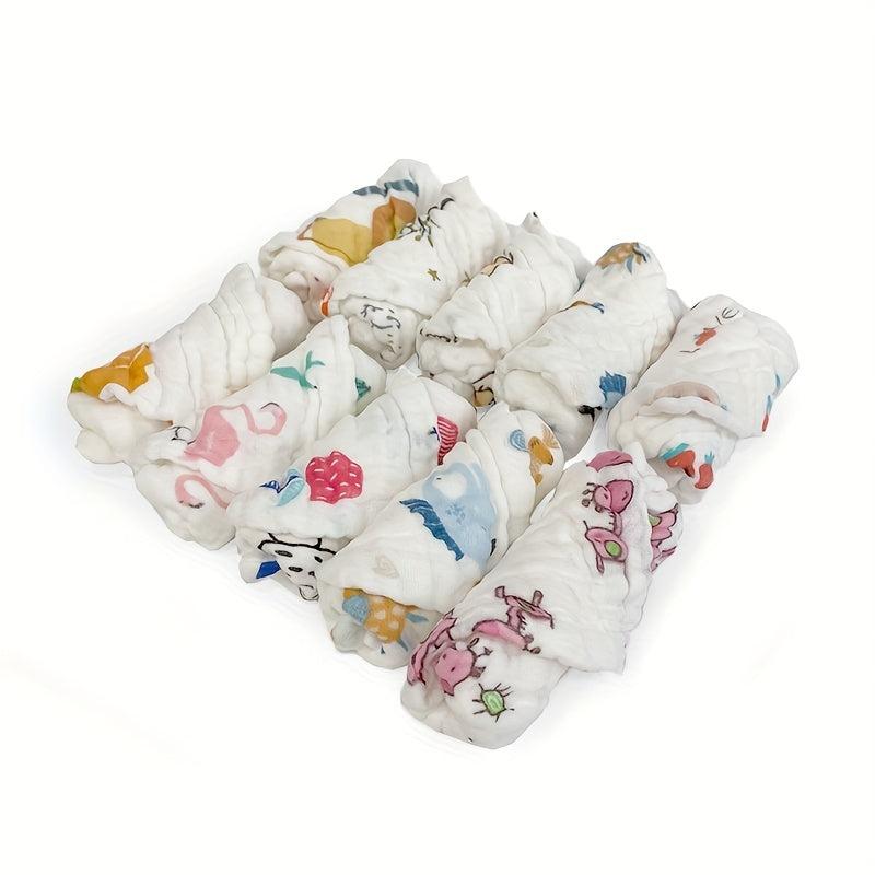 5pcs Baby Muslin Square Towel - Soft Cotton Burp Cloths for Newborns