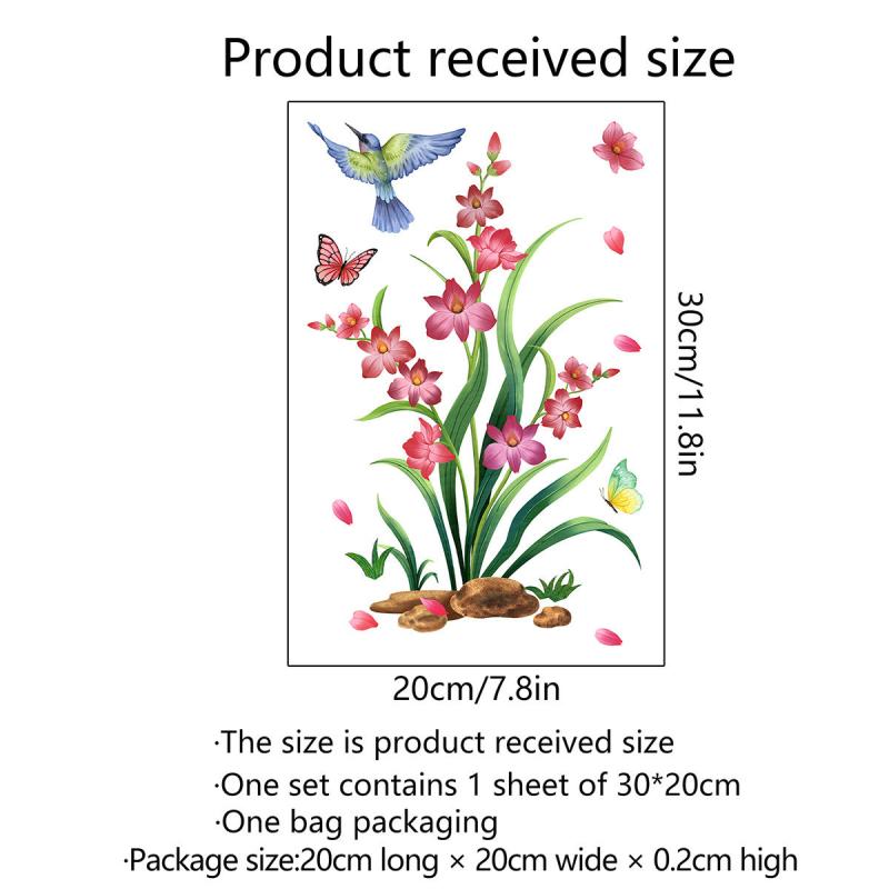 Flower Bird Wall Sticker Toilet Self-adhesive Decoration Bathroom Supplies