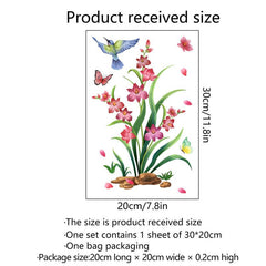 Flower Bird Wall Sticker Toilet Self-adhesive Decoration Bathroom Supplies