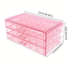 3 Layer 72 Grids Jewelry Storage Box Transparent Large Capacity