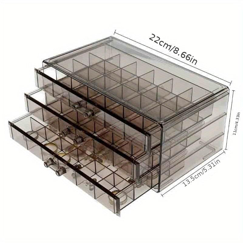 3 Layer 72 Grids Jewelry Storage Box Transparent Large Capacity