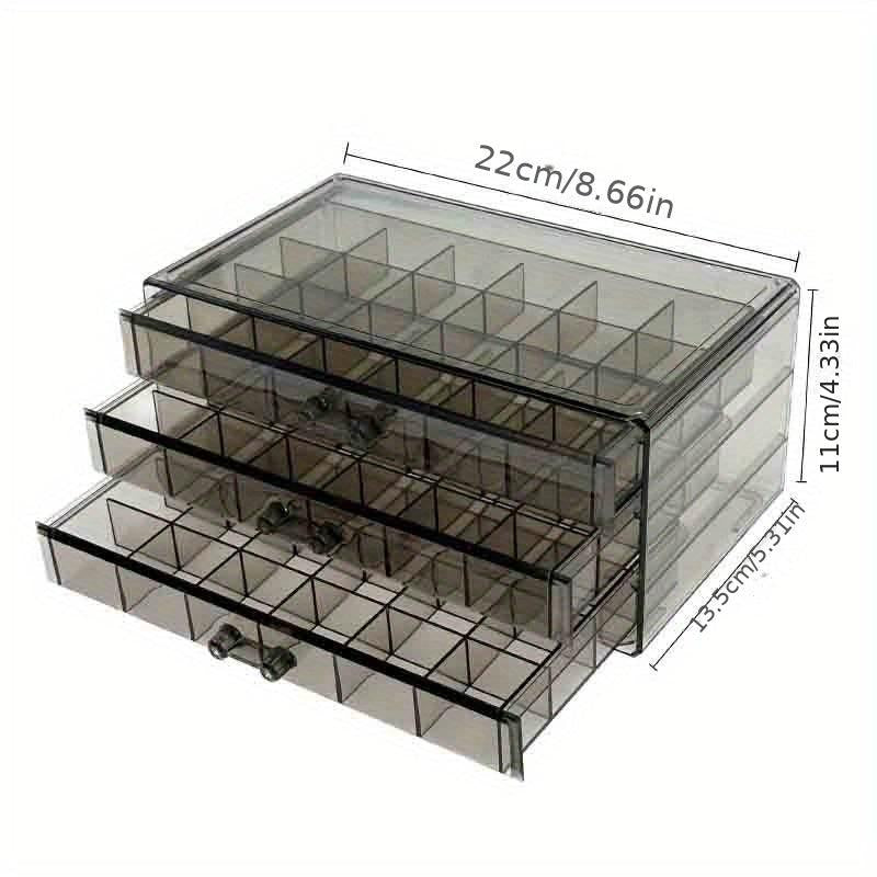 3 Layer 72 Grids Jewelry Storage Box Transparent Large Capacity