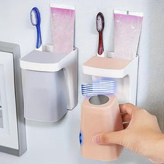 Magnetic Toothbrush Holder with Cup and Toothpaste Rack