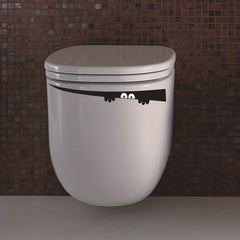 Funny Toilet Lid Decal Adhesive Wall Sticker Bathroom Decor