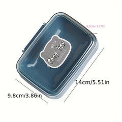 Plastic Soap Box with Lid Flip Drain Soap Storage Rack for Bathroom