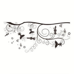 Flower Pattern Toilet Lid Decal Waterproof Self Adhesive Wall Sticker