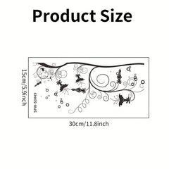 Flower Pattern Toilet Lid Decal Waterproof Self Adhesive Wall Sticker