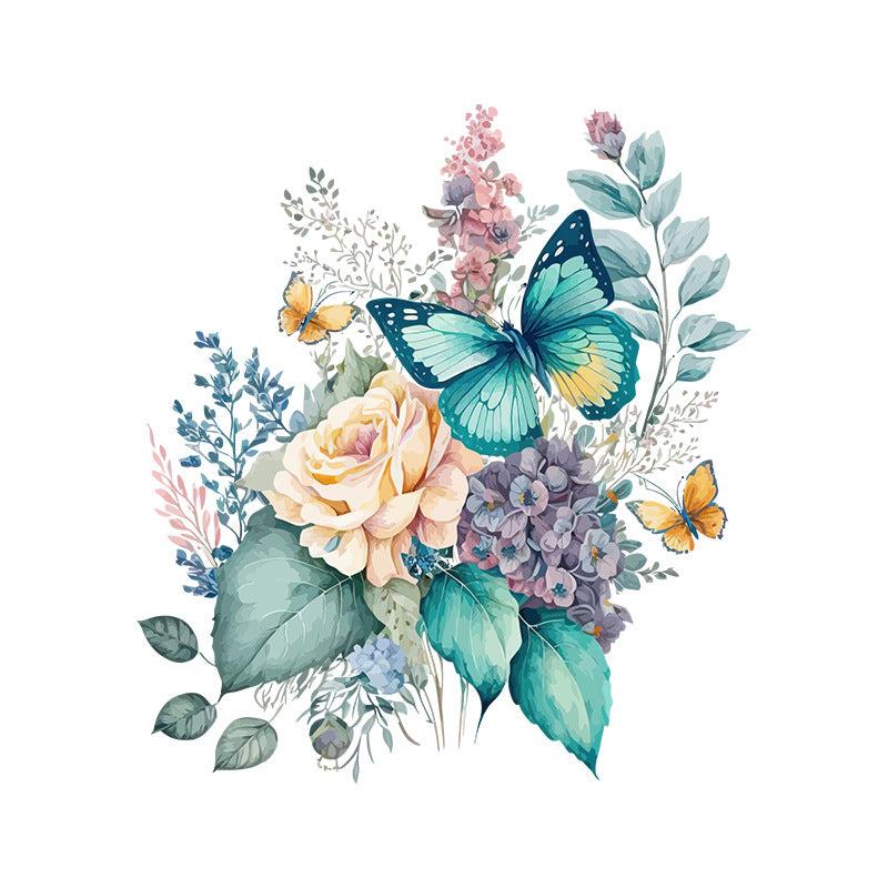 Flower Butterfly Toilet Lid Decal Self Adhesive Wall Sticker