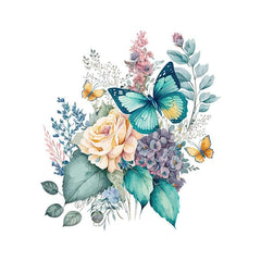 Flower Butterfly Toilet Lid Decal Self Adhesive Wall Sticker